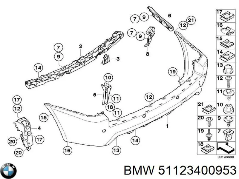 Consola esquerda do pára-choque traseiro externo BMW 51123400953 preço, a partir de 47,67 USD