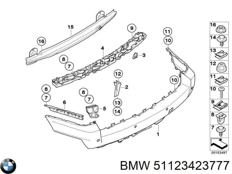 Pára-choque traseiro BMW 51123423777 preço, a partir de 554,69 USD
