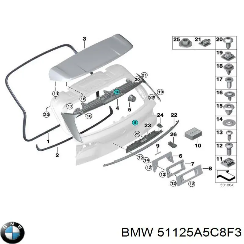 51128078669 BMW Bocal para o silenciador