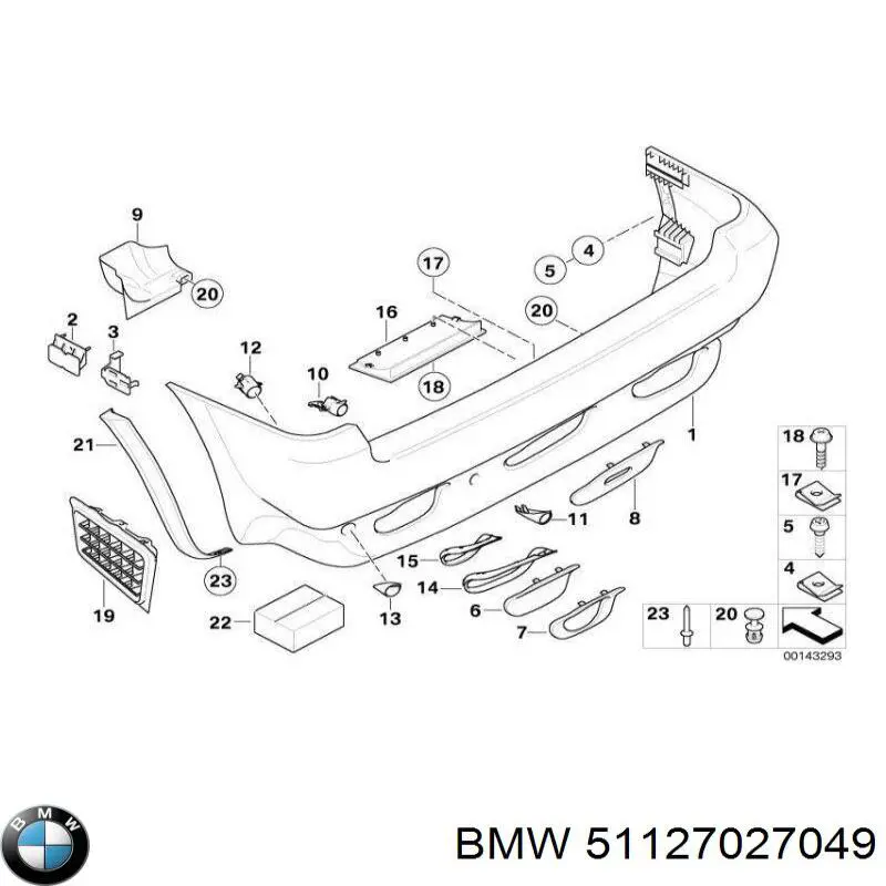 Pára-choque traseiro BMW 51127027049 preço, a partir de 253,68 USD