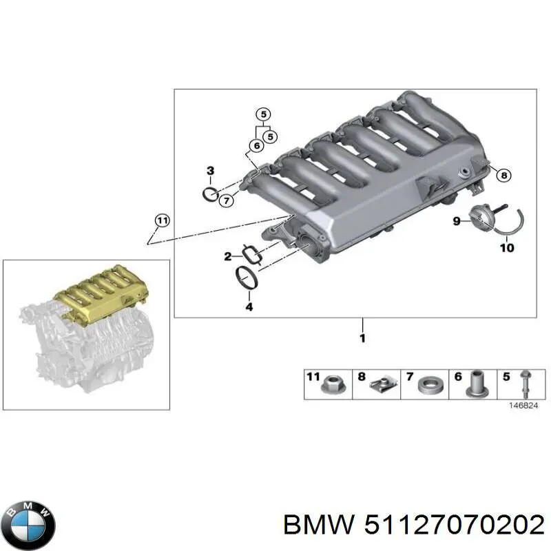 Porca cativa para parafuso auto-roscante BMW 51127070202 preço, a partir de 2,08 USD