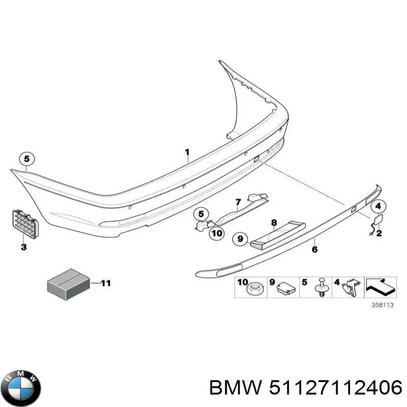 51127112406 BMW Pára-choque traseiro