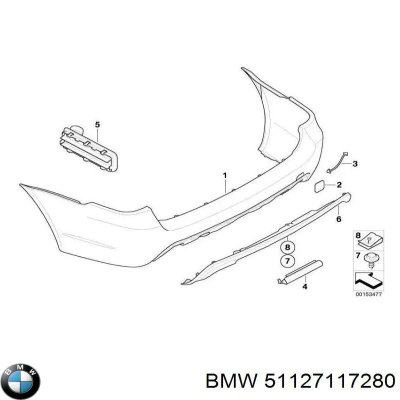 51127117280 BMW Tampão dianteira do pára-choque do gancho de reboque