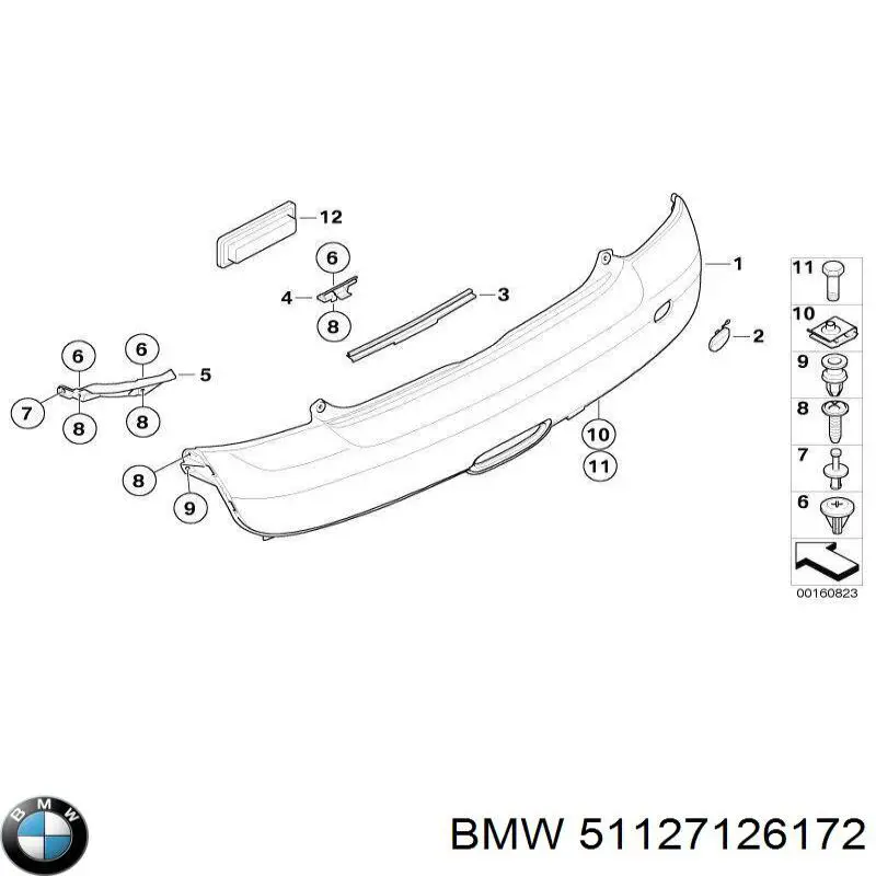 Consola do pára-choque traseiro para Mini Cooper  R50, R53
