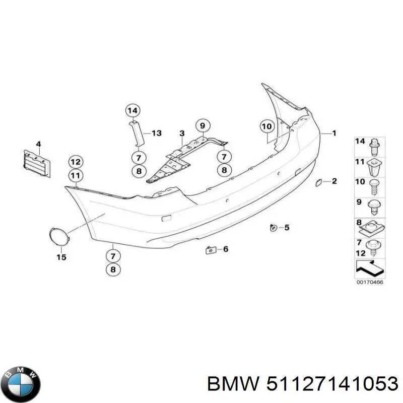 Compre 51127141053 BMW Pára-choque traseiro