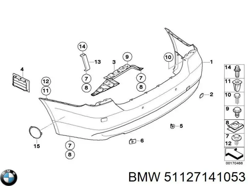 Pára-choque traseiro BMW 51127141053