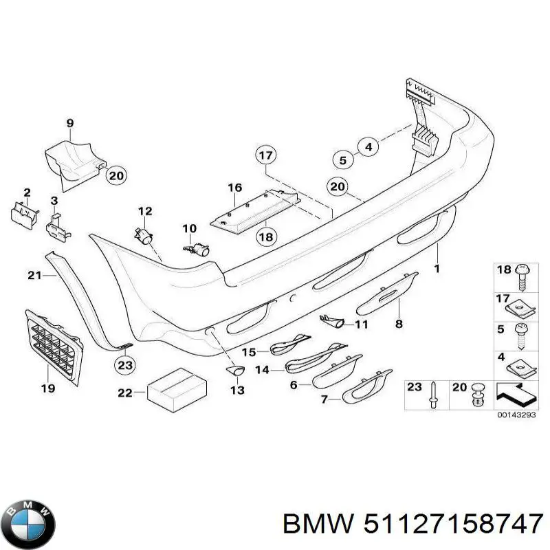 Pára-choque traseiro BMW 51127158747 preço, a partir de 213,82 USD