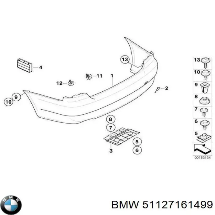 Pára-choque traseiro para BMW 3  E92