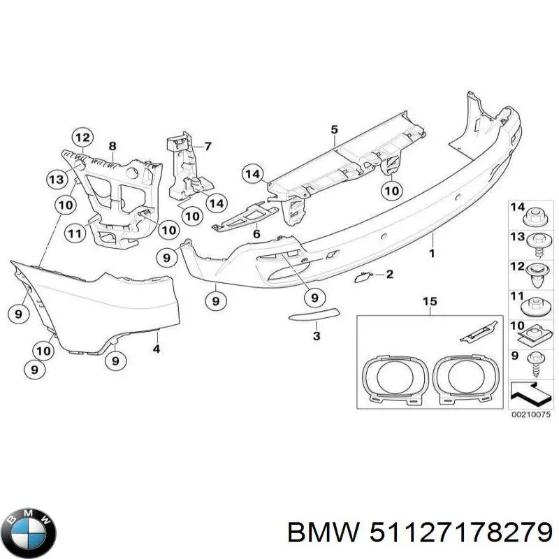 Compre 51127178279 BMW Pára-choque traseiro