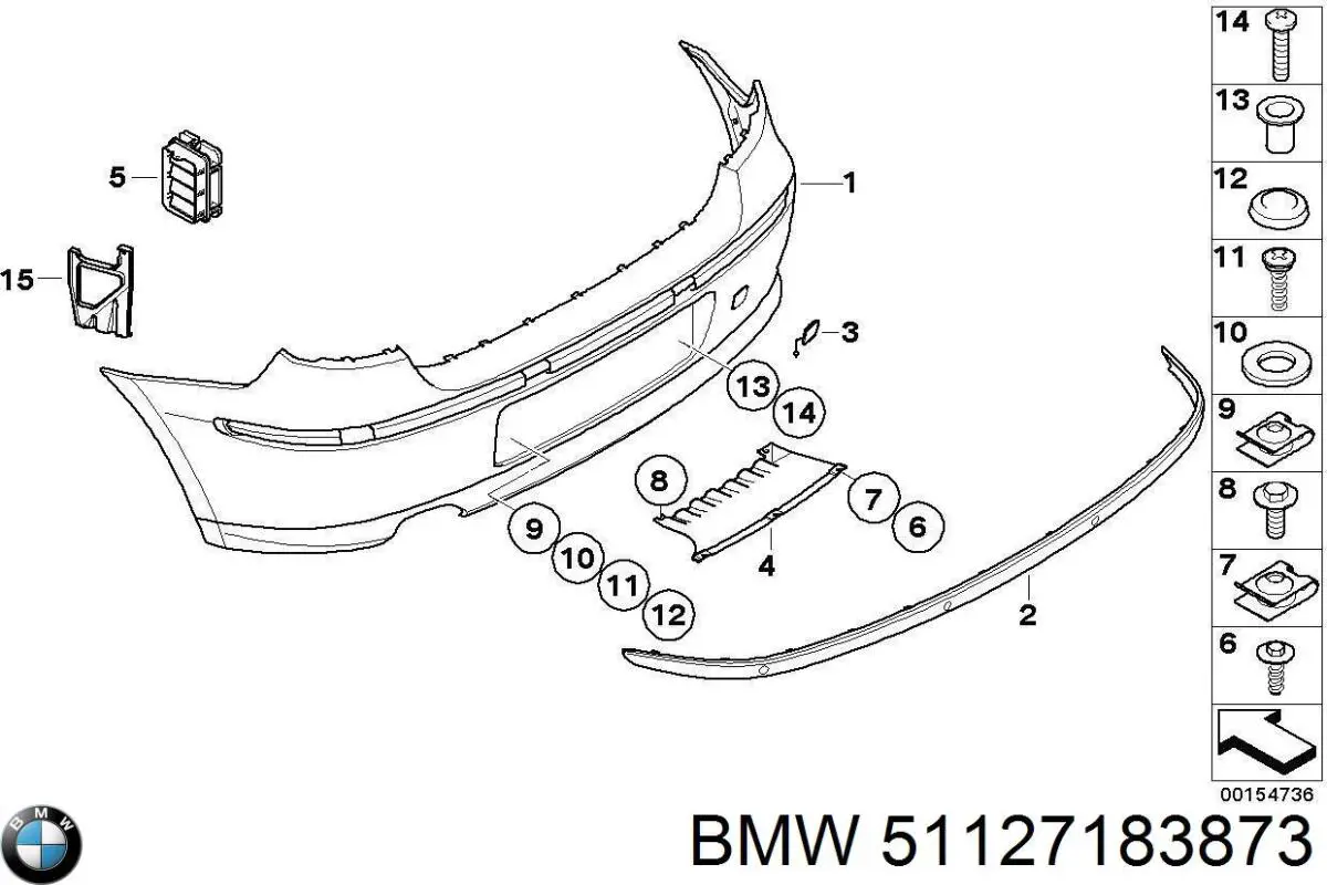 Consola do pára-choque traseiro BMW 1  E81