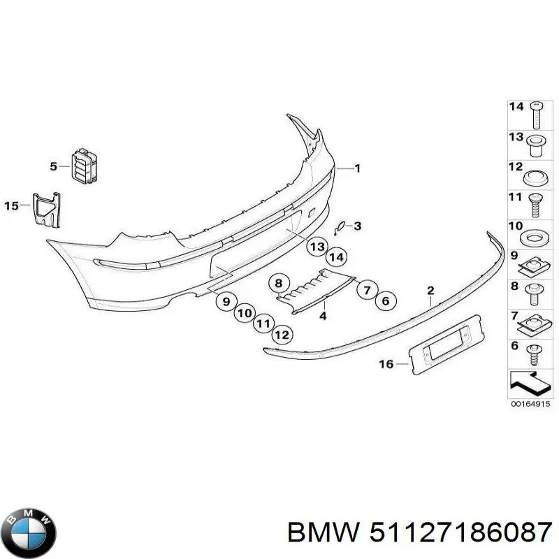 Compre 51127186087 BMW Pára-choque traseiro