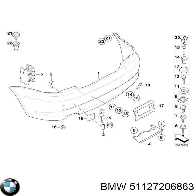 Compre 51127206863 BMW Pára-choque traseiro