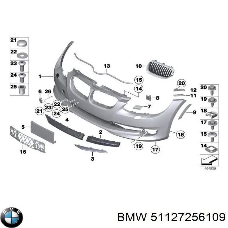 51127256109 BMW Tampão dianteira do pára-choque do gancho de reboque