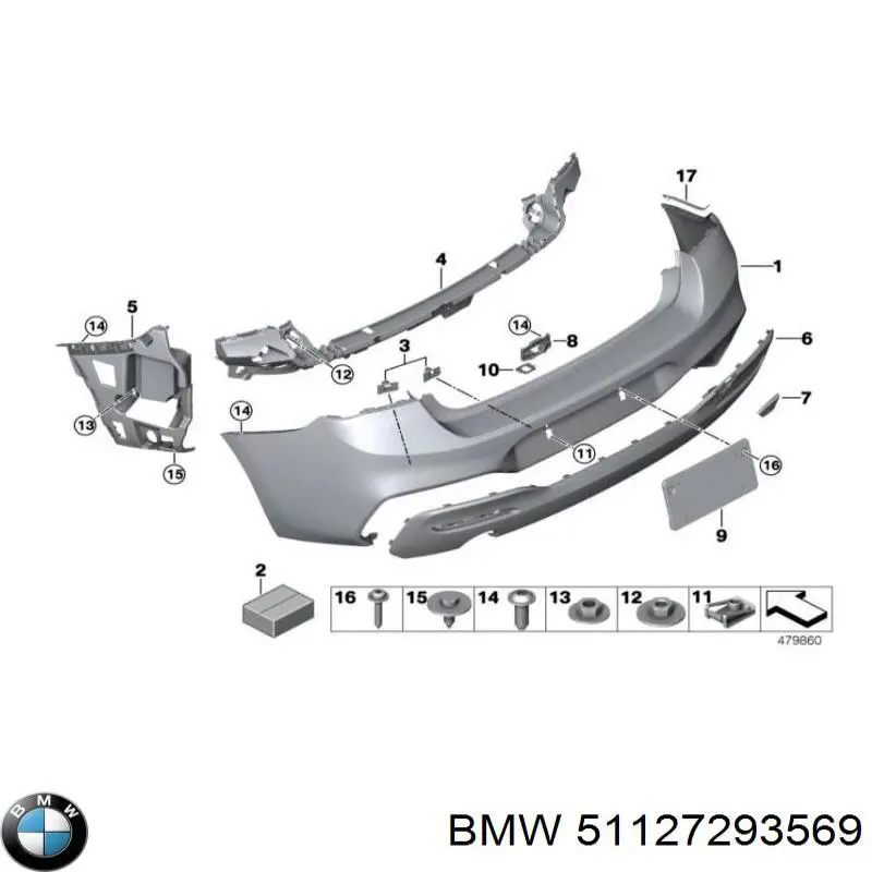 Pára-choque traseiro BMW 51127293569 preço, a partir de 425,65 USD