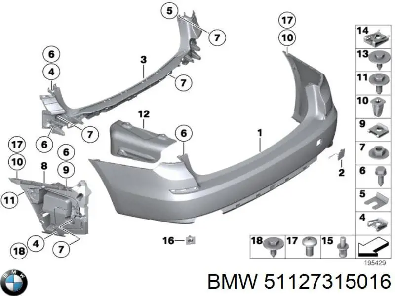 51127315016 BMW Pára-choque traseiro