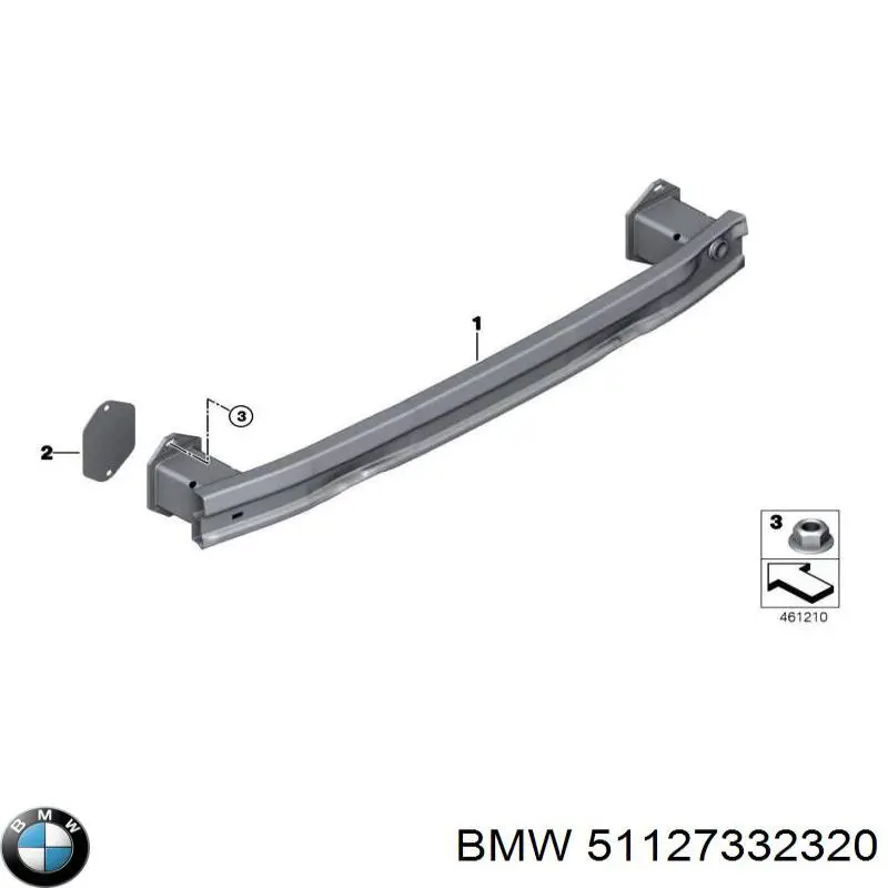 51127332320 BMW Reforçador do pára-choque traseiro