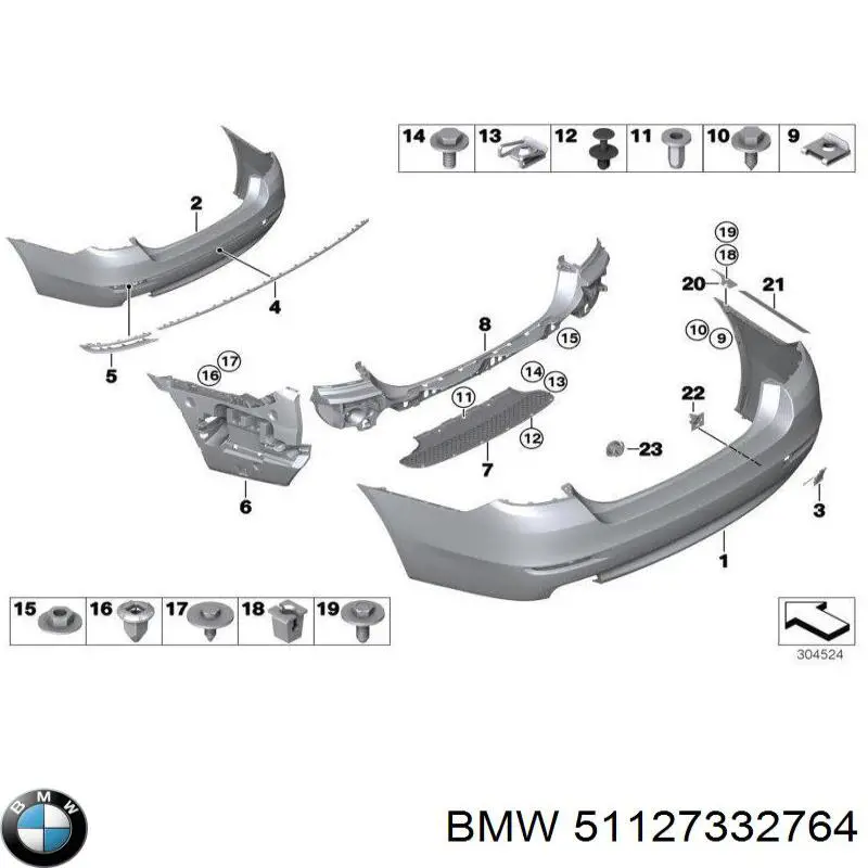 Pára-choque traseiro BMW 51127332764 preço, a partir de 193,83 USD