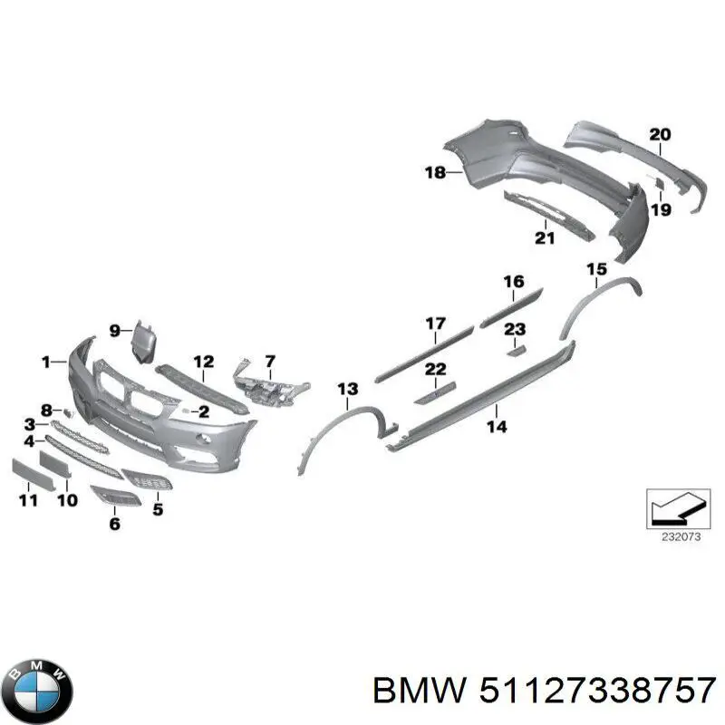 Compre 51127338757 BMW Consola esquerda do pára-choque traseiro