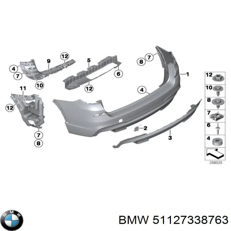 Guia esquerda do pára-choque traseiro BMW 51127338763 preço, a partir de 148,85 USD