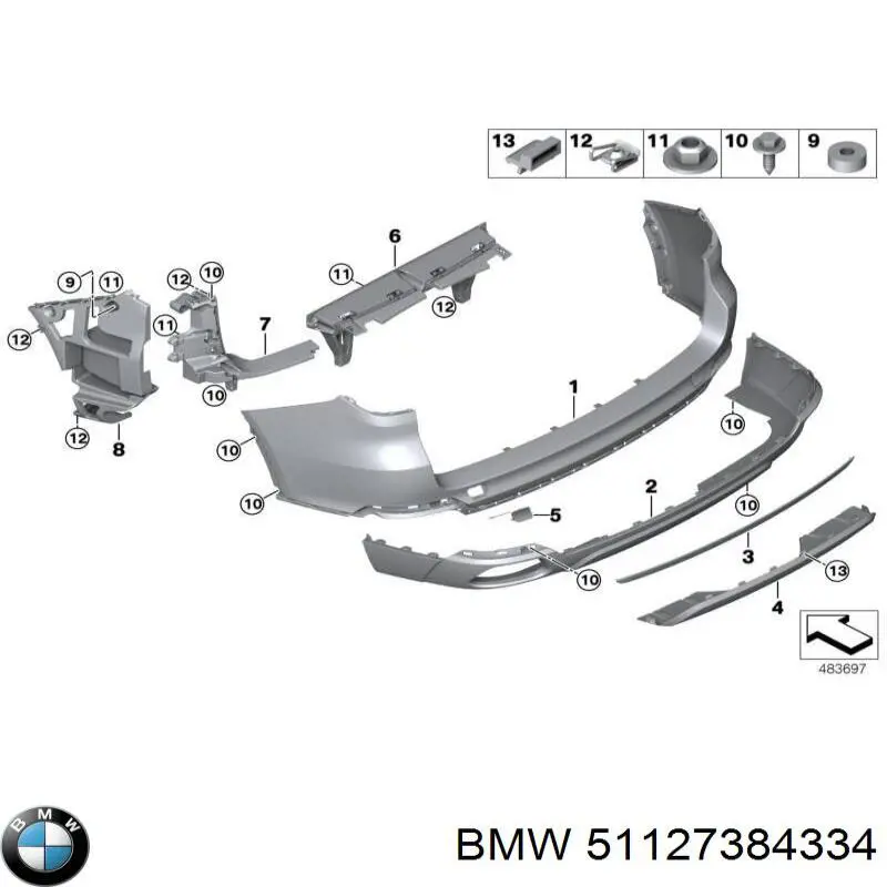 51127384334 BMW Pára-choque traseiro