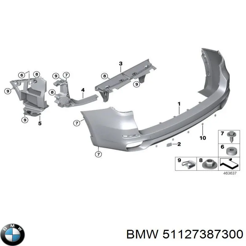 Consola direita do pára-choque traseiro BMW 51127387300 preço, a partir de 36,46 USD