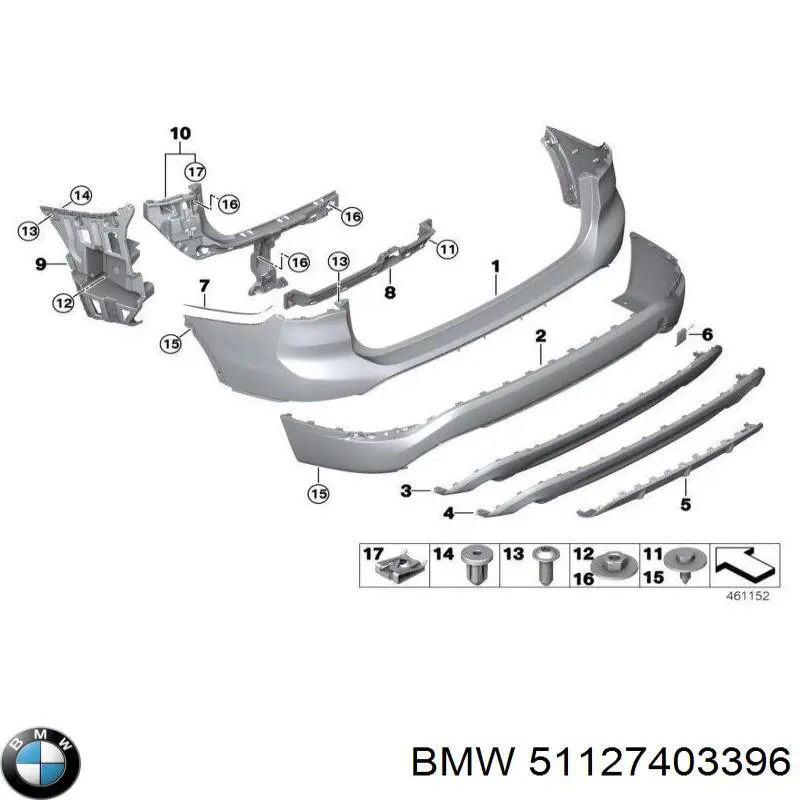 51127403396 BMW Spoiler do pára-choque traseiro