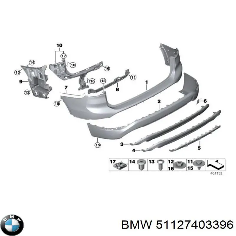 Spoiler do pára-choque traseiro BMW 51127403396 preço, a partir de 143,21 USD