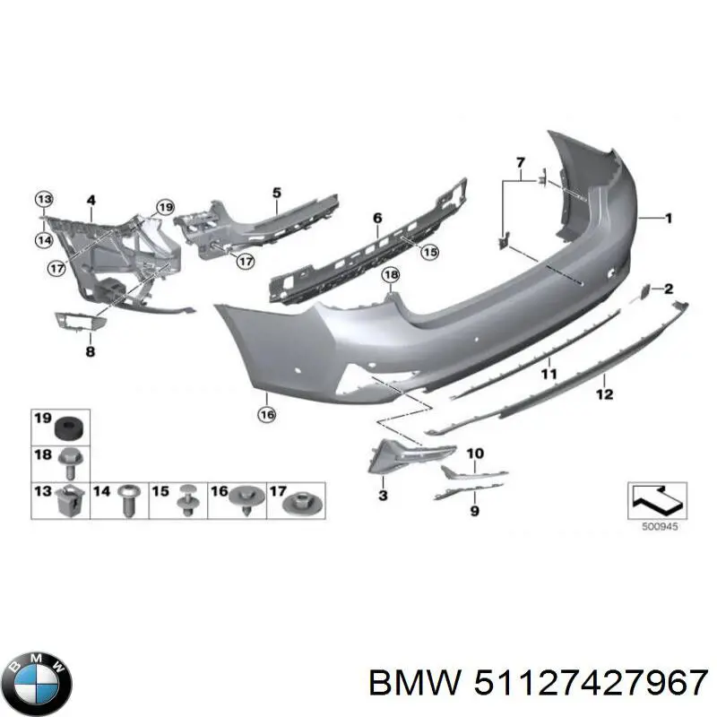Guia esquerda do pára-choque traseiro BMW 51127427967 preço, a partir de 157,91 USD