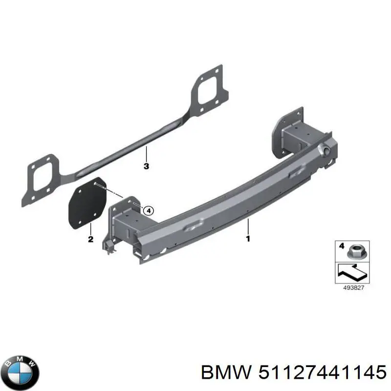 51127441145 BMW Reforçador do pára-choque traseiro