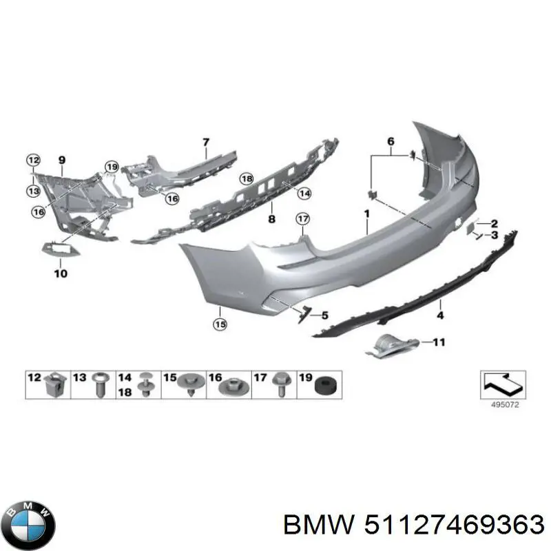 Consola esquerda do pára-choque traseiro BMW 51127469363 preço, a partir de 23,53 USD