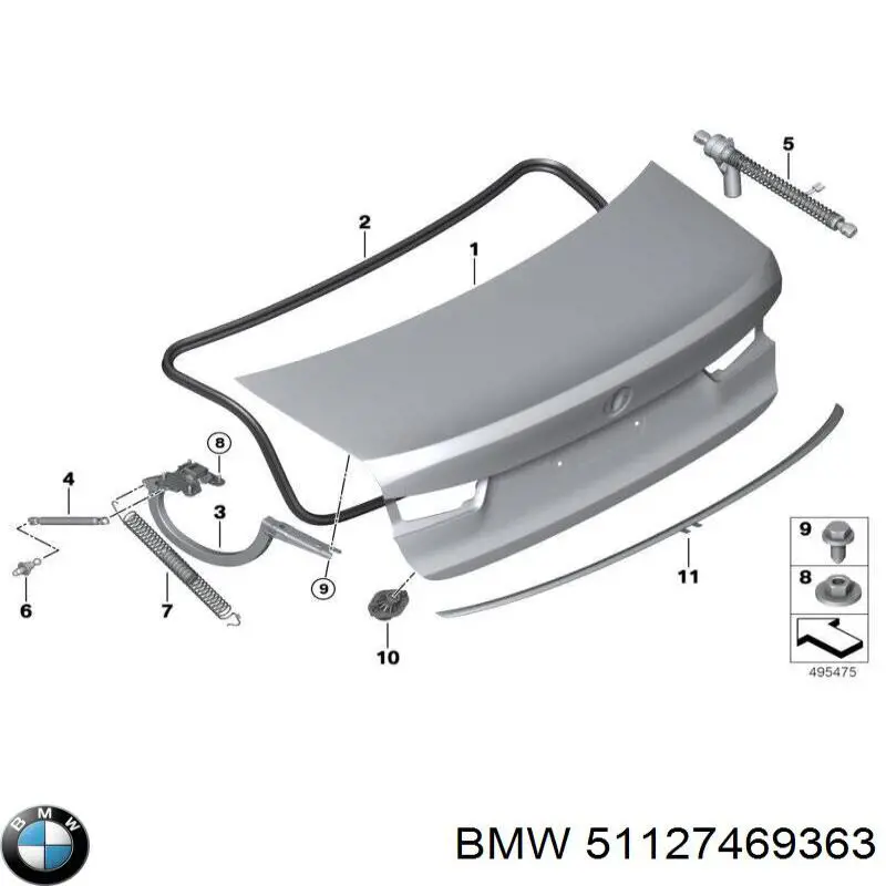 51127469363 BMW Consola esquerda do pára-choque traseiro
