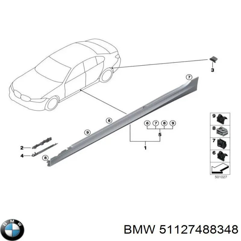 Cápsula (prendedor) de fixação de placas sobrepostas do acesso BMW 51127488348 preço, a partir de 6,08 USD