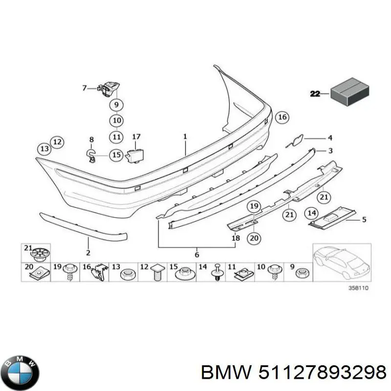 51127893298 BMW Pára-choque traseiro