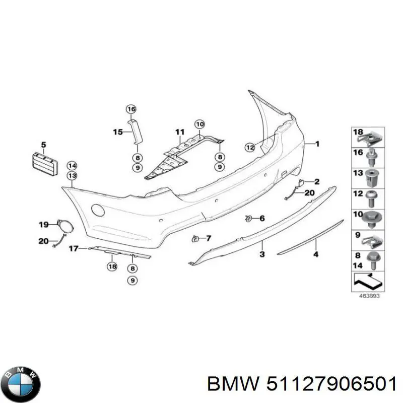 Pára-choque traseiro BMW 51127906501 preço, a partir de 333,70 USD