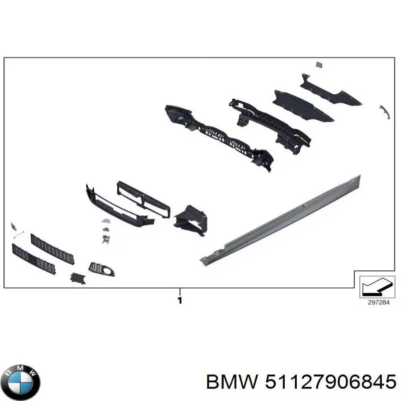 Compre 51127906845 BMW Guia do pára-choque traseiro