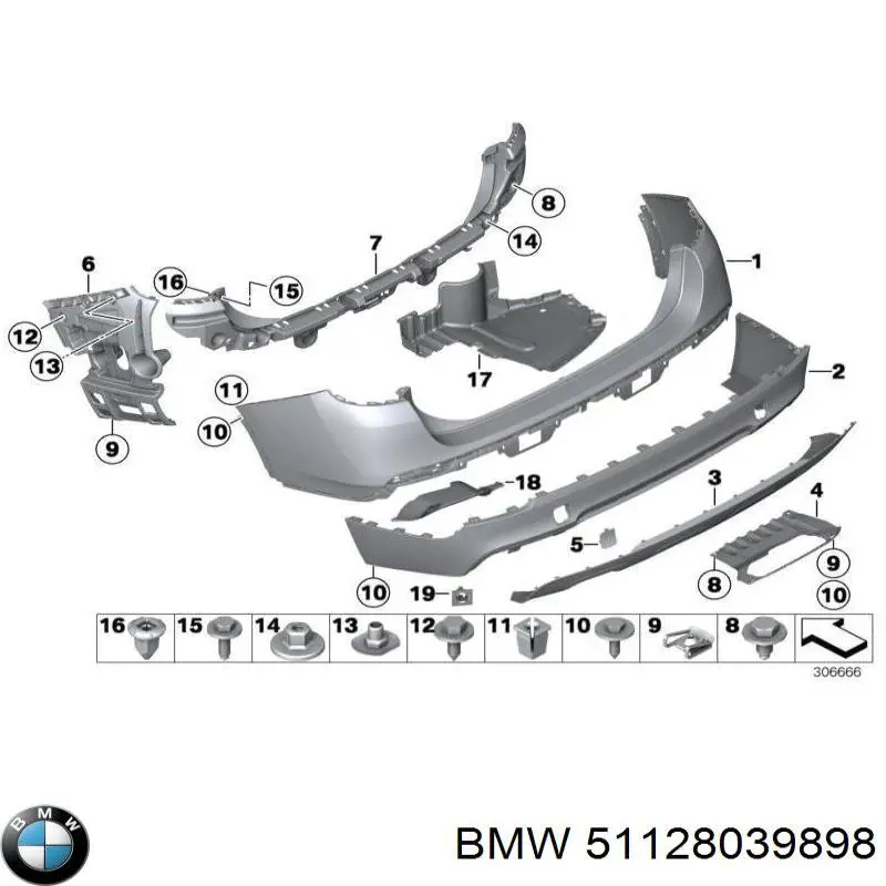 51128039898 BMW Pára-choque traseiro