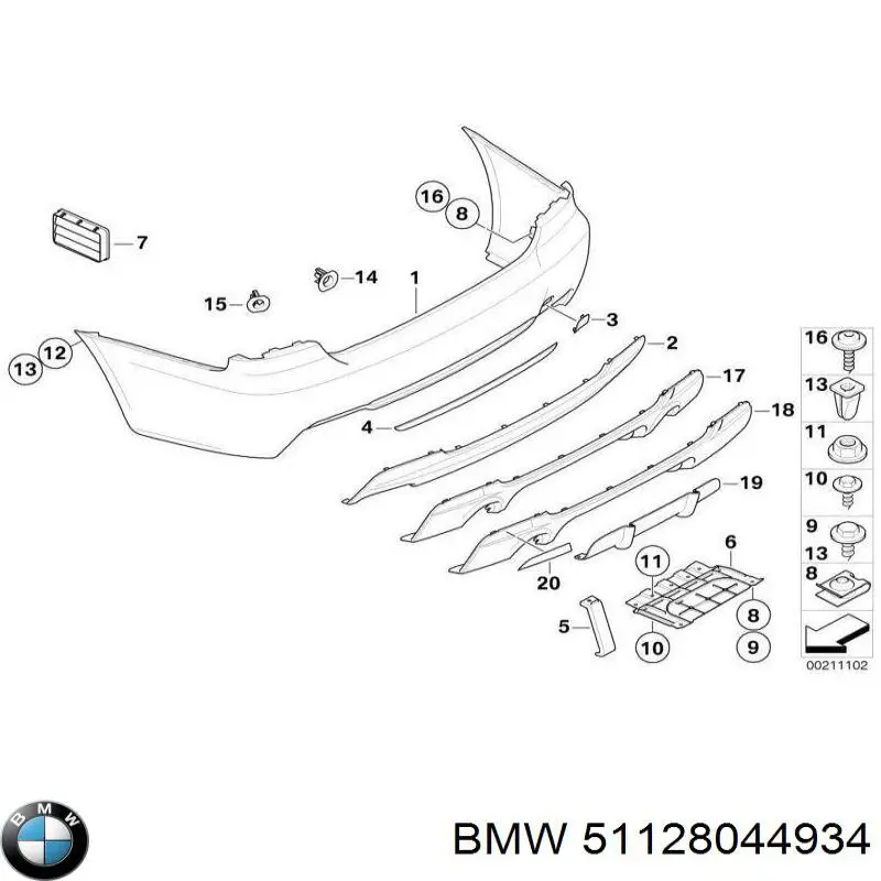 51128044934 BMW Pára-choque traseiro