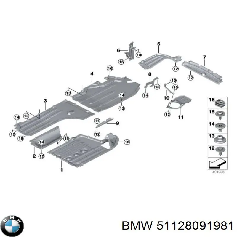 51128091981 BMW Proteção de fundo traseira esquerda