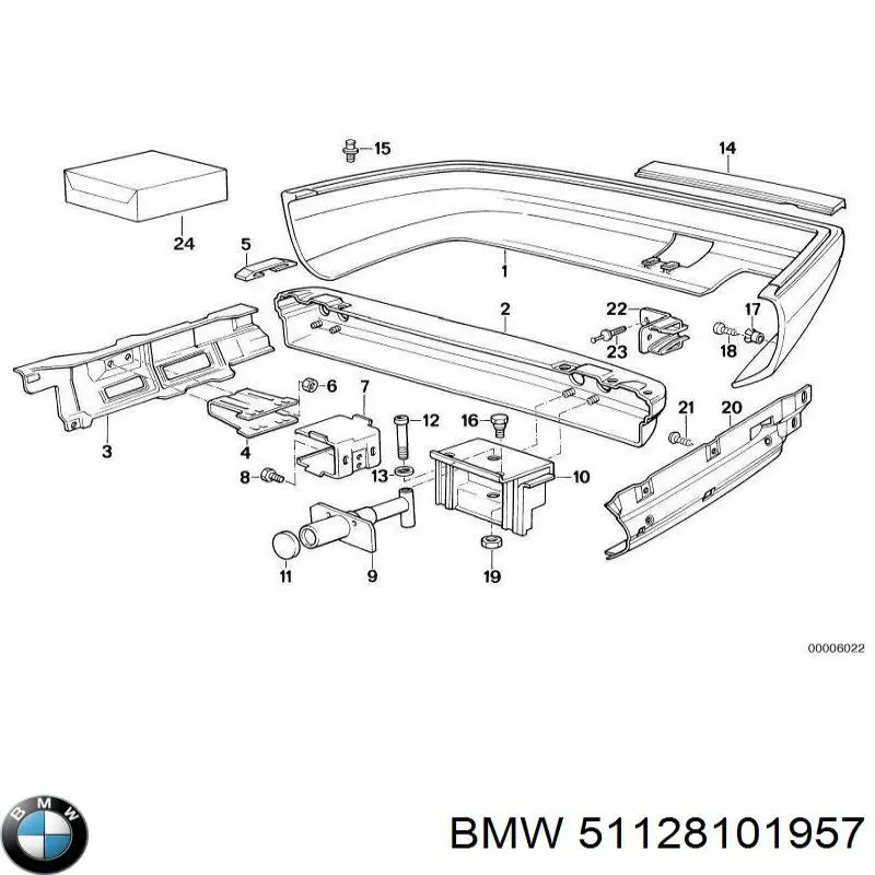  Pára-choque traseiro BMW 7 sedan (E32) (1986 - 1994) 
