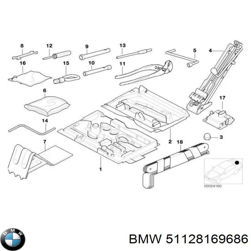 Compre 51128169686 BMW Placa sobreposta do pára-choque traseiro direito