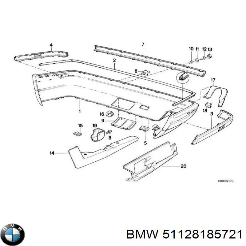 Compre 51128185721 BMW Pára-choque traseiro