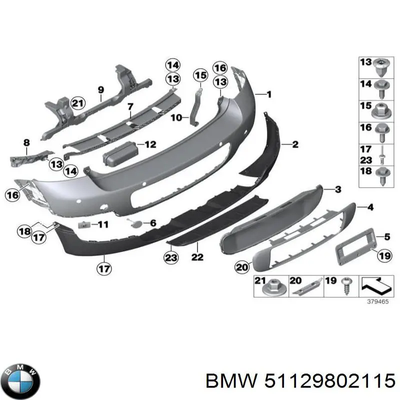 51129802115 BMW Guia esquerda do pára-choque traseiro