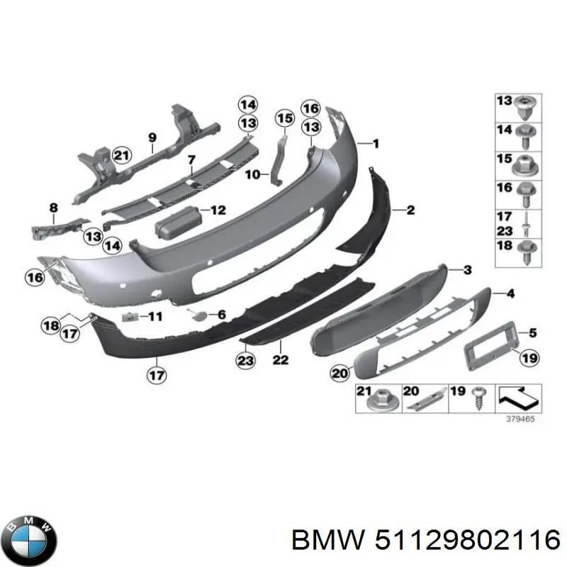 51129802116 BMW Guia direita do pára-choque traseiro