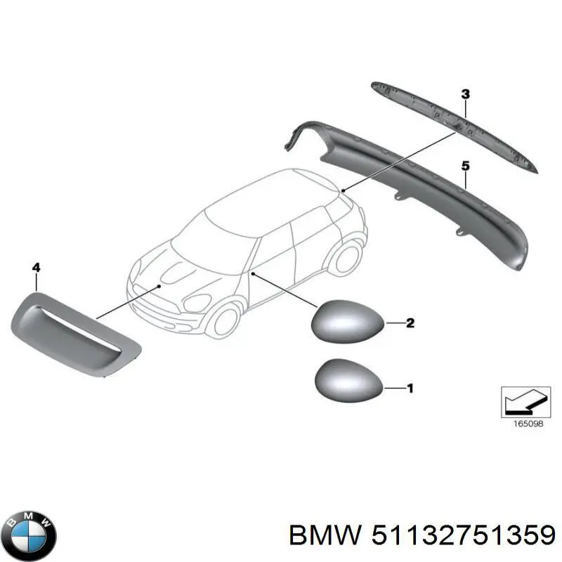  Moldura da capota Mini Cooper hatchback (R56) (2005 - 2014) 