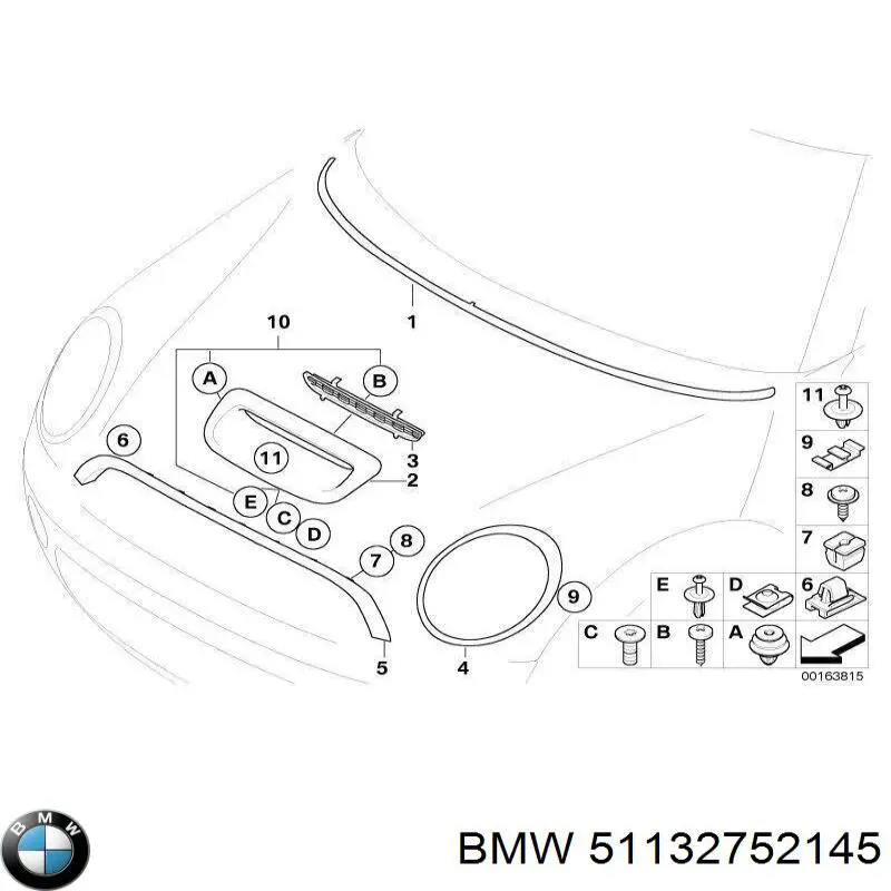 Cápsula (prendedor) de fixação do forro do pára-choque do pára-lama dianteiro BMW 51132752145 preço, a partir de 5,50 USD
