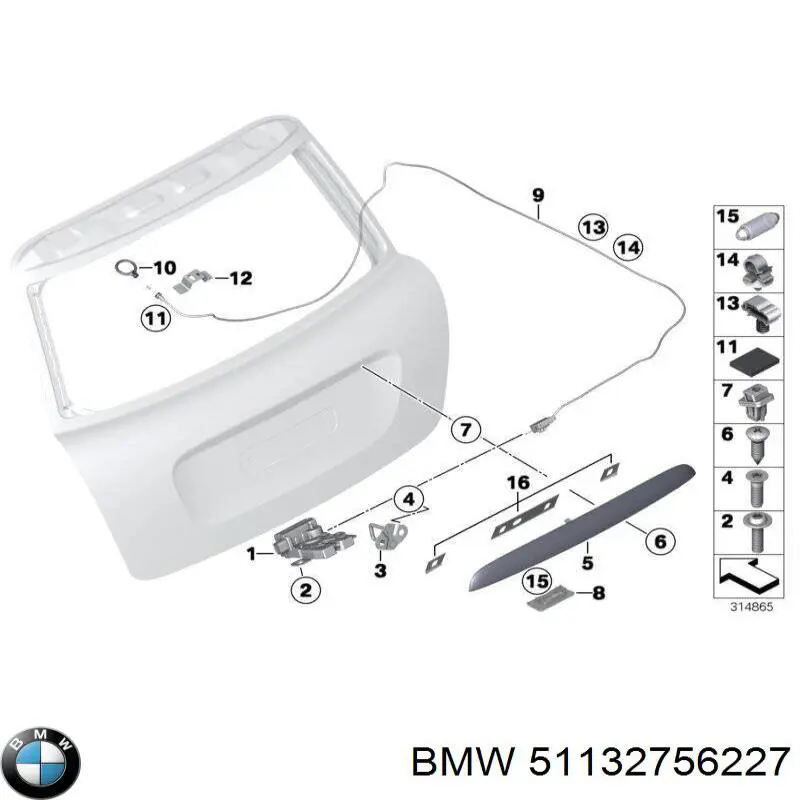 51132756227 BMW Lanterna da luz de fundo de matrícula traseira