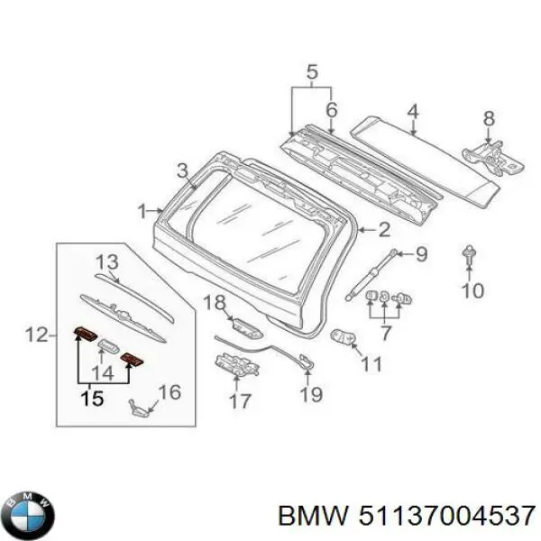 Lanterna da luz de fundo de matrícula traseira BMW 51137004537 preço, a partir de 35,90 USD