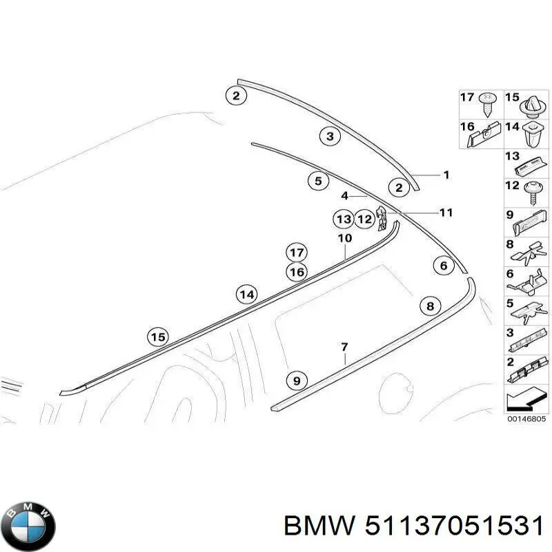 Moldura de vidro de porta-malas (de 3ª/5ª porta traseira) BMW 51317113198 preço, a partir de 21,50 USD