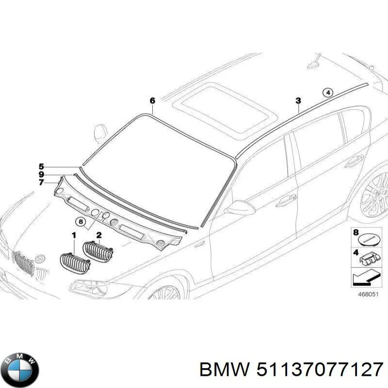 Cápsula (prendedor) de fixação do forro do pára-choque do pára-lama dianteiro BMW 51137077127 preço, a partir de 7,24 USD