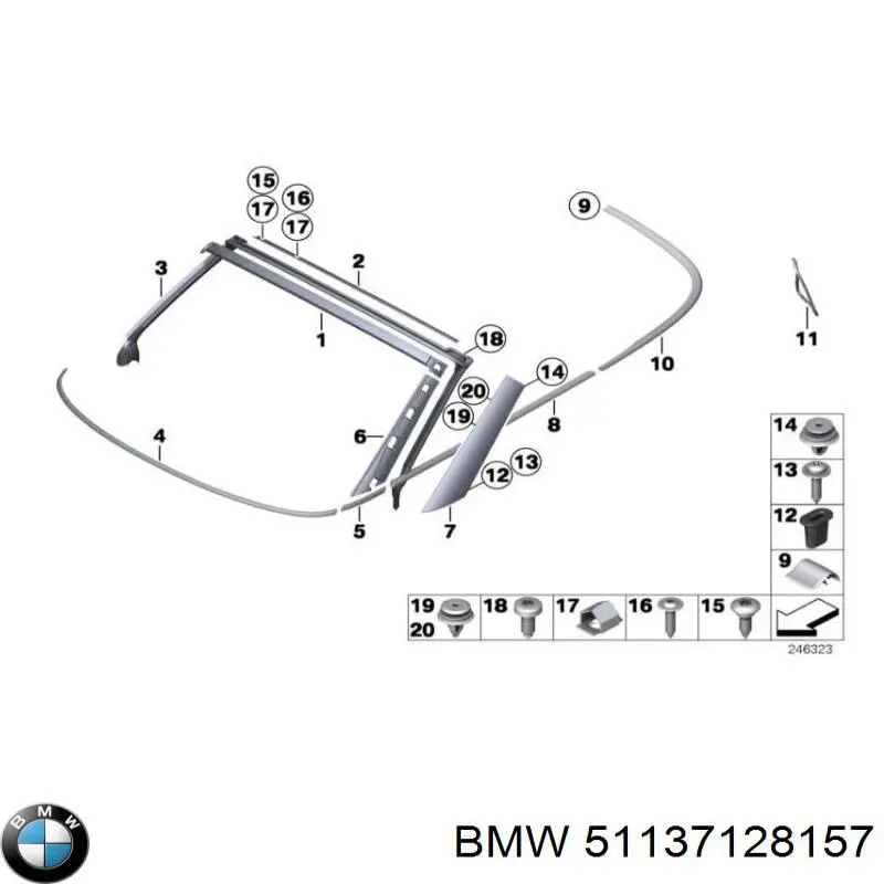 51137128157 BMW Revestimento interno dianteiro esquerdo de suporte de carroçaria